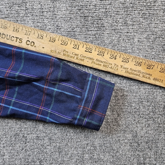 Vintage Sir Pendleton Plaid Wool Flannel Shirt M Blue Green 80s 90s USA - Picture 8 of 12